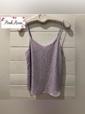 PINK ROSE Lilac Floral Camisole Top Size M